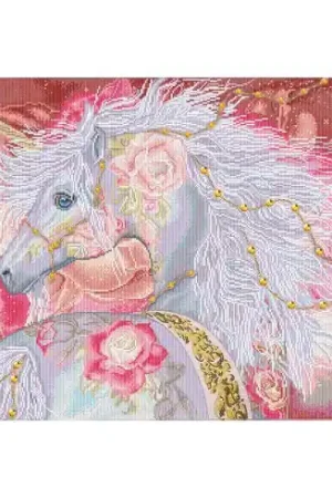 Offerta Limitata Kit ricamo diamante - Unicorno floreale - Diamond Dotz