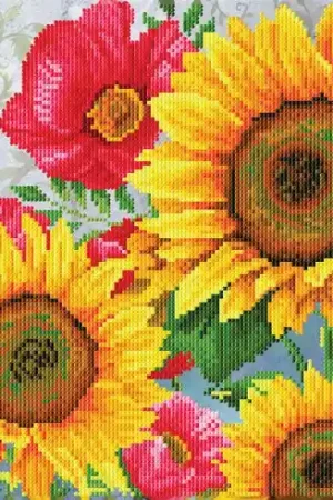Kit ricamo diamante - Papaveri e girasoli - Diamond Dotz Ordina Subito