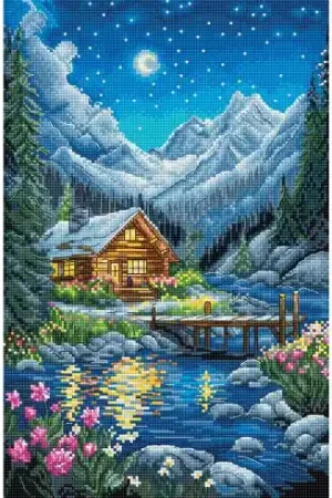 Spedito Oggi kit ricamo a punto croce - Notte di luna piena - Letistitch