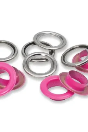 Occhielli e rivetti - 15 occhielli con rondelle rosa - 14 mm - Prym Occasione