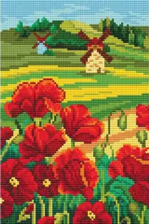 Esclusivo Kit ricamo diamante - Mulini a vento - Collection d'Art