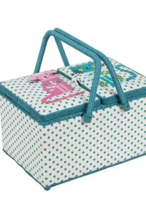 Scatola potalavoro - Gatti e piselli blu - Hobby Gift Novità