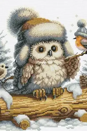 kit ricamo a punto croce - Inverno! Neve! Gufo! - Nova Sloboda Promo Stagionale