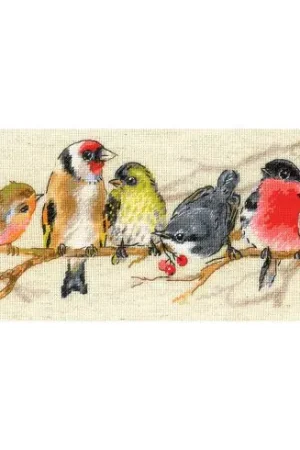 kit ricamo a punto croce - Uccelli sul ramo - Riolis Prezzo Ridotto