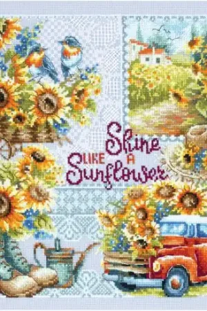 kit ricamo a punto croce - Splendete come un girasole! - Magic Needle Non Perdere
