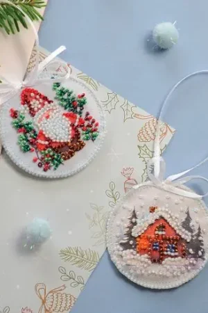 Kit di ricamo con perline - Aiutante di Natale - Abris Art Esclusivo