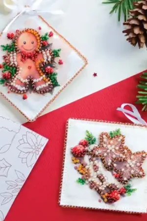 Acquista Ora Kit di ricamo con perline - Pasticceria natalizia - Abris Art