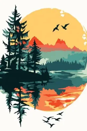 Promo Stagionale Kit di pittura per numero - riflessioni - Wizardi