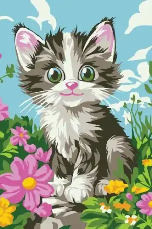 Kit di pittura per numero - Gattino birichino - Wizardi Bestseller