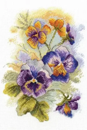 kit ricamo a punto croce - Viole del pensiero - MP Studia Offerta Speciale