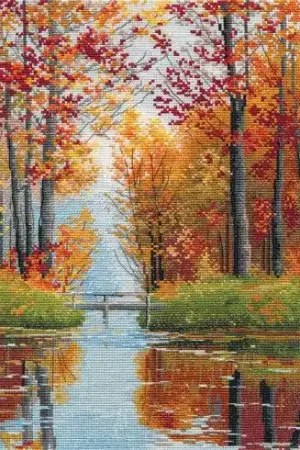 kit ricamo a punto croce - L'autunno è arrivato - Oven Prezzo Scontato