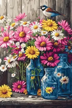 Kit di pittura per numero - Bouquet floreale - Wizardi Vendita Finale