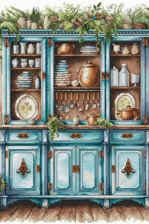 Ultima Occasione kit ricamo a punto croce - Buffet blu - Ava