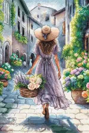 kit ricamo a punto croce - Il profumo dei fiori - Ava Prezzo Di Fabbrica