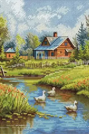 kit ricamo a punto croce - Estate in paese - Hobby Jobby Subito Disponibile