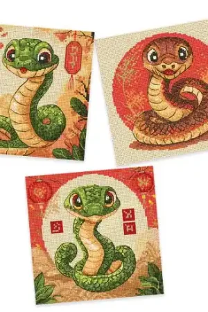 kit ricamo a punto croce - serpenti - Letistitch Offerta Speciale