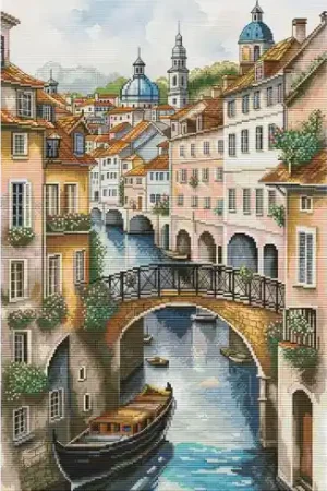 kit ricamo a punto croce - Città dell'amore - Nova Sloboda Esclusivo