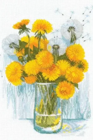 kit ricamo a punto croce - Denti di leone soleggiati - Riolis Prezzo Basso