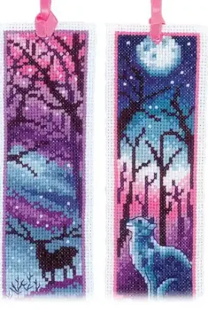 Kit segnalibro da ricamo - Gatto e cervo - Vervaco Subito Disponibile