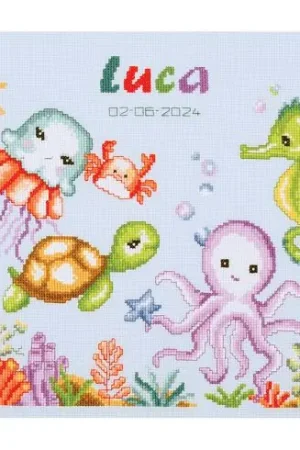 kit ricamo a punto croce - Animali marini - Vervaco Promo Stagionale