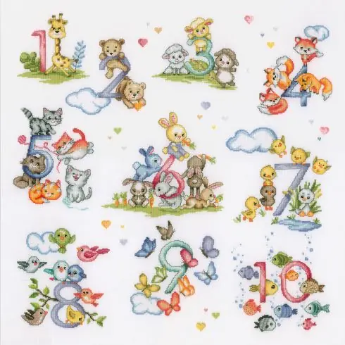 Miglior Prezzo kit ricamo a punto croce - Contare da 1 a 10 - Vervaco