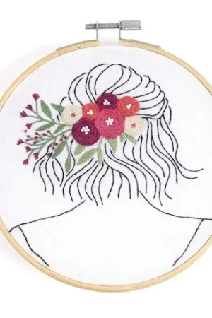 Affare Kit per ricamo a tamburo - Acconciatura floreale - DMC