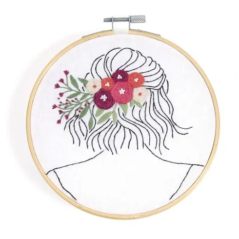 Affare Kit per ricamo a tamburo - Acconciatura floreale - DMC