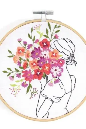 Popolare Kit per ricamo a tamburo - Un braccio di fiori - DMC