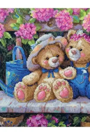 Compra Adesso kit ricamo a punto croce - Amici del giardino - Merejka