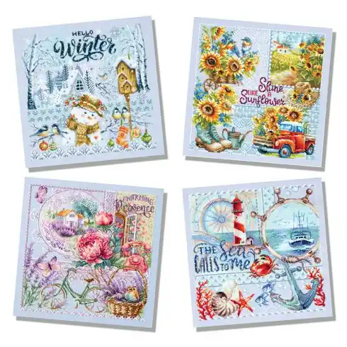 Super Prezzo kit ricamo a punto croce - L'anno in quattro stagioni - Magic Needle