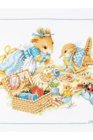 kit ricamo a punto croce - Picnic con Vera - Aïda - Lanarte Compra Adesso