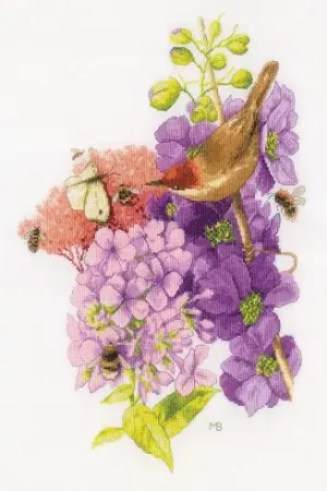 Offerta kit ricamo a punto croce - L'incontro dei fiori - Aïda - Lanarte