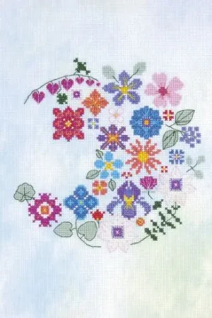 Nuova Collezione kit ricamo a punto croce - Mezzaluna floreale - DMC