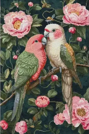 Affare kit ricamo a punto croce - Green feathers - Nova Sloboda