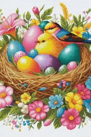 Esclusivo kit ricamo a punto croce - La gioia della Pasqua - Nova Sloboda