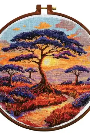 Prezzo Basso kit ricamo a punto croce - La savana - Abris Art