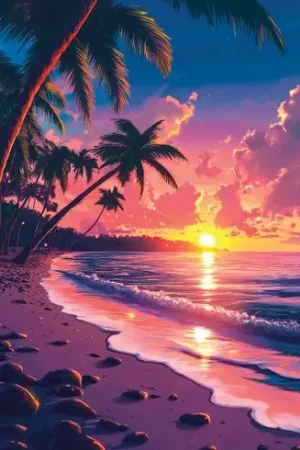 Prezzo Di Fabbrica Kit ricamo diamante su telaio - Tramonto in mare - Art City