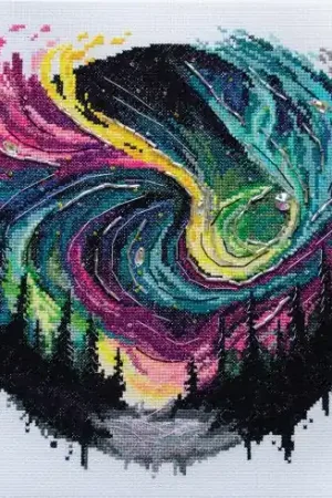 Kit per ricamo a punto croce con perline - Bagliore notturno - Abris Art Direttamente Dal Produttore