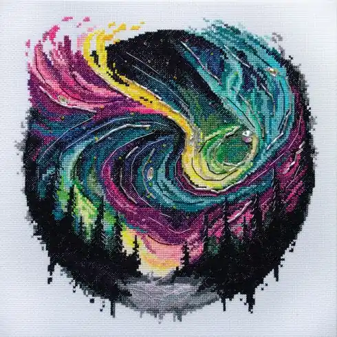 Kit per ricamo a punto croce con perline - Bagliore notturno - Abris Art Direttamente Dal Produttore