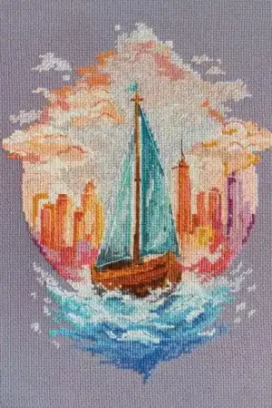 kit ricamo a punto croce - Cavalcare l'onda dell'avventura - Abris Art Ultime Pezzi