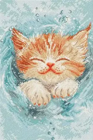 kit ricamo a punto croce - Giochi d'acqua - Letistitch Pagamento Sicuro