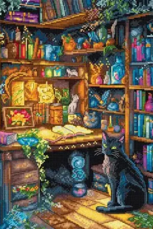 Prezzo Scontato kit ricamo a punto croce - Biblioteca incantata - Letistitch