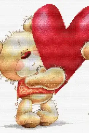 kit ricamo a punto croce - Grande cuore - Luca-S Spedito Oggi