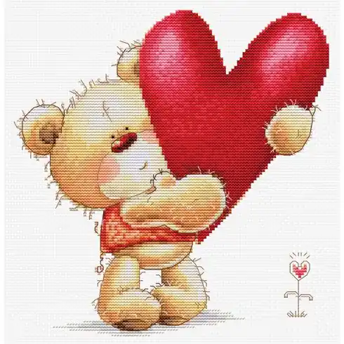 kit ricamo a punto croce - Grande cuore - Luca-S Spedito Oggi
