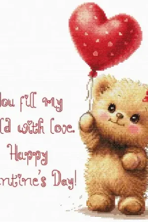 kit ricamo a punto croce - Cuscino da ricamare mio cuore - Luca-S Offerta Speciale