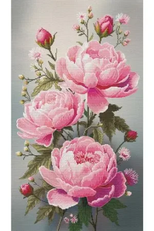 Esclusivo kit ricamo a punto croce - Brezza rosa - Nova Sloboda