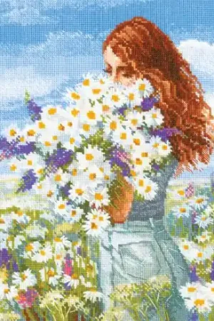 Vendita Finale kit ricamo a punto croce - Felicità alla camomilla - Riolis