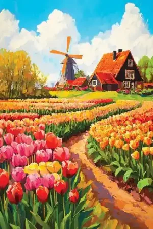 Kit ricamo diamante su telaio - Tulipani - Art City Prezzo Basso