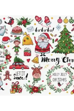 kit ricamo a punto croce - Campionario di Natale - Letistitch Affare