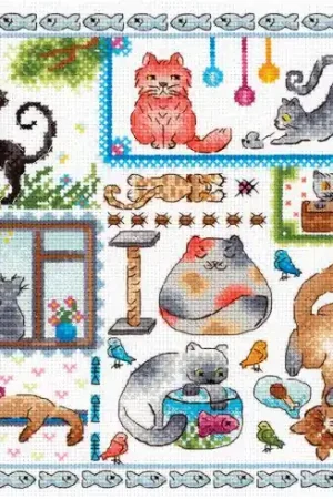 kit ricamo a punto croce - Il paradiso dei gatti - MP Studia Super Prezzo